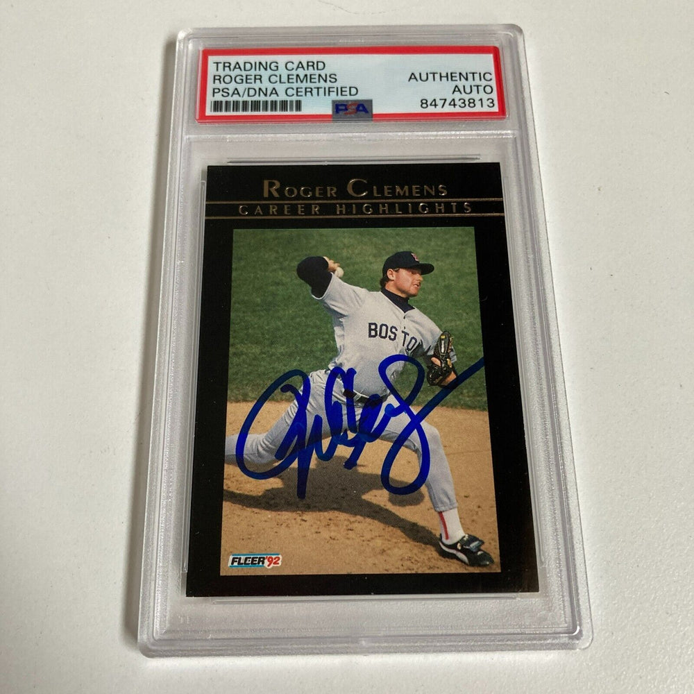 1992 Fleer Roger Clemens Signed Autographed Baseball Card PSA DNA