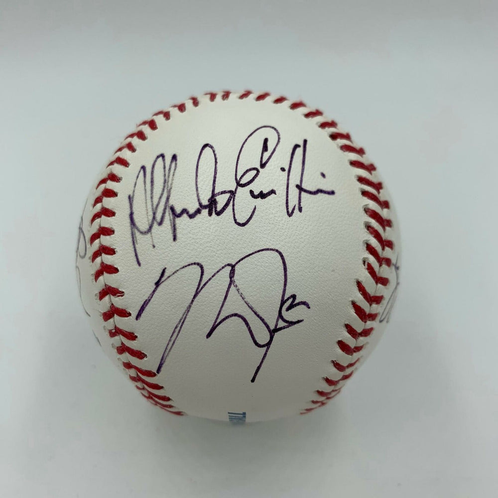 Mike Trout & Albert Pujols 2014 Los Angeles Angels Team Signed MLB Baseball JSA