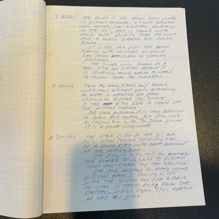 Tom Seaver Great Moments In Baseball Signed Original Manuscript Book JSA COA