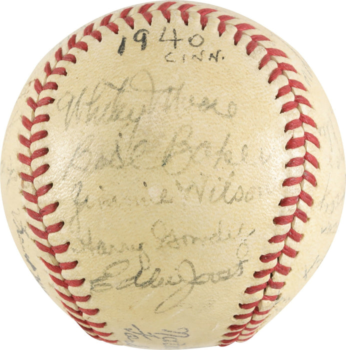 1940 Cincinnati Reds World Series Champs Team Signed Baseball PSA DNA COA