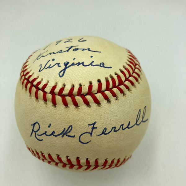 Rick Ferrell Signed Heavily Inscribed American League Baseball JSA COA