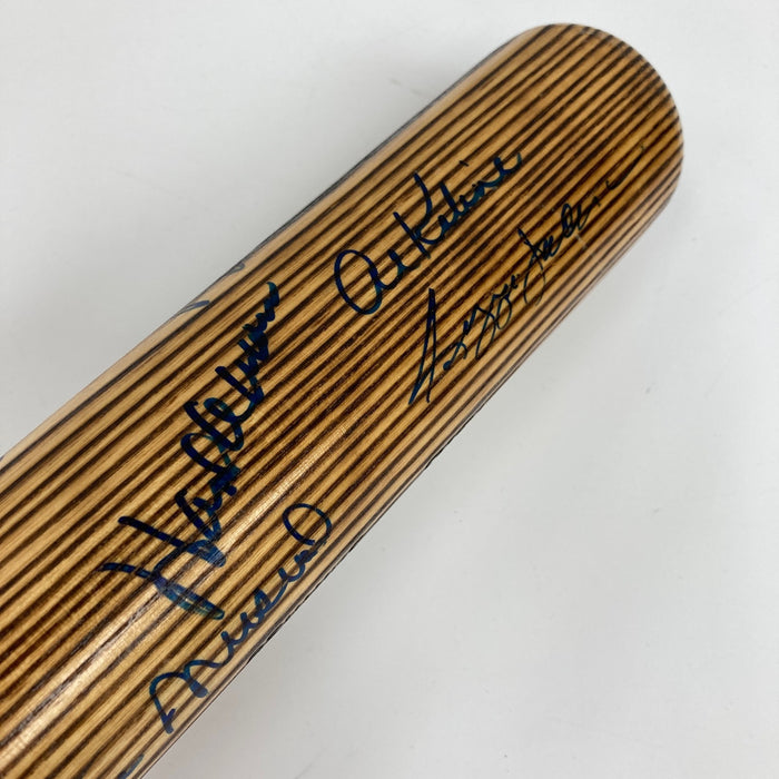 Mickey Mantle Joe Dimaggio Willie Mays Hank Aaron HOF Multi Signed Bat JSA COA