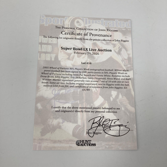 2005 Wheel of Fortune NFL Players Signed Football Drew Brees Kurt Warner JSA