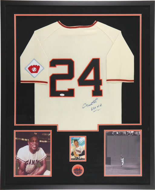 Willie Mays "660 Home Runs" Signed Inscribed New York Giants Jersey JSA COA