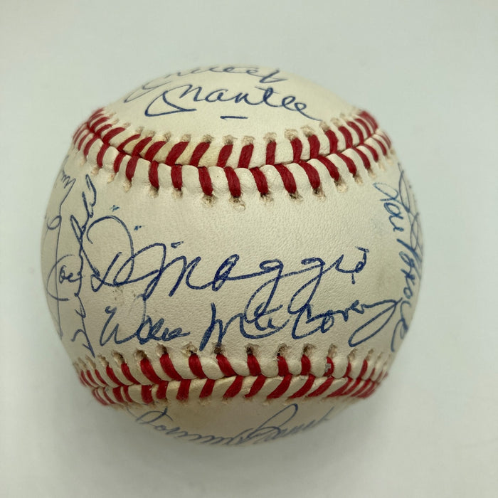 Stunning Mickey Mantle Joe Dimaggio 500 Home Run 3,000 Hits Signed Baseball