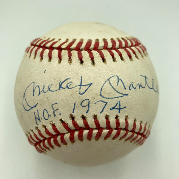 Mickey Mantle Hall Of Fame HOF 1974 Signed Baseball PSA DNA COA