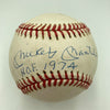 Mickey Mantle Hall Of Fame HOF 1974 Signed Baseball PSA DNA COA