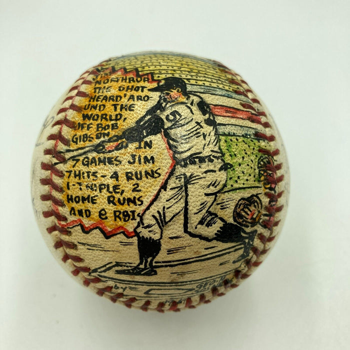 1968 Detroit Tigers WS Champs Signed George Sosnak Folk Art Baseball JSA