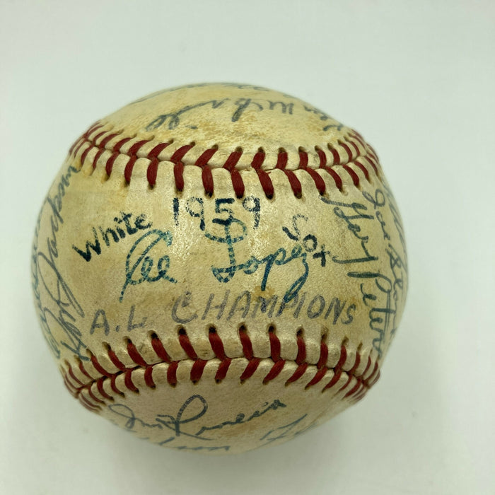 1959 Chicago White Sox AL Champs Team Signed Baseball Nellie Fox JSA COA