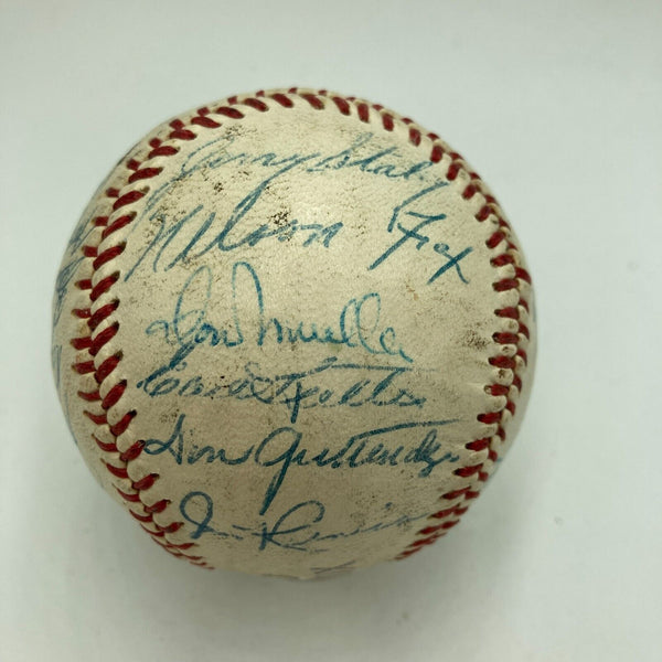 1959 Chicago White Sox AL Champs Team Signed Baseball Nellie Fox JSA COA