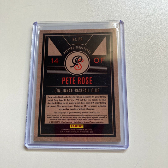 2014 Panini Pete Rose #21/25 Signed Baseball Card Auto