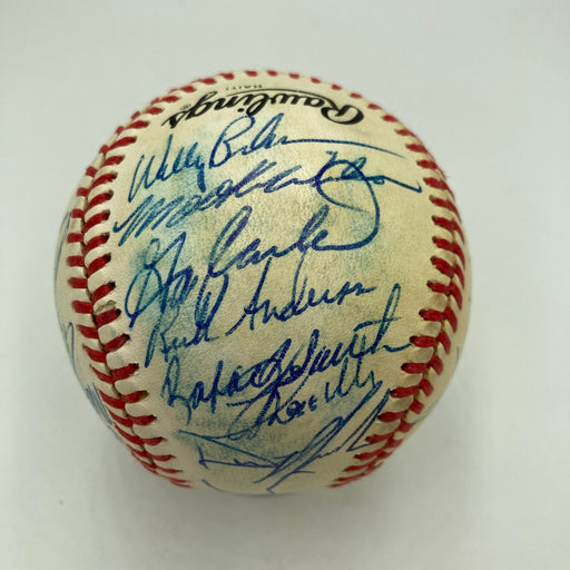 1986 New York Mets World Series Champs Team Signed Vintage NL Baseball JSA COA