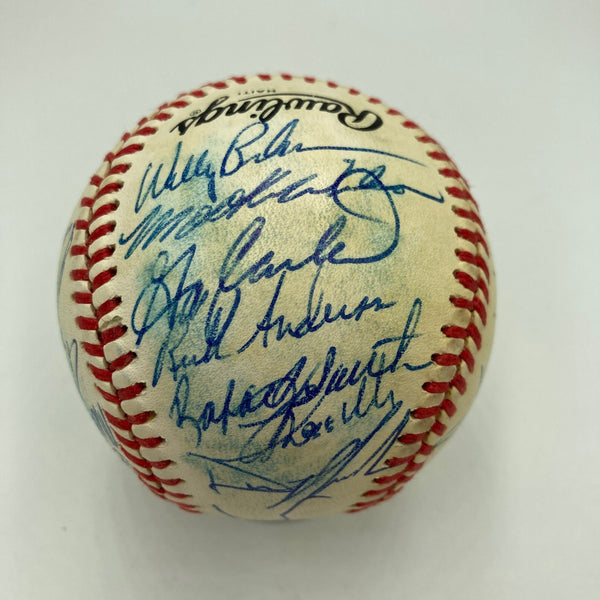 1986 New York Mets World Series Champs Team Signed Vintage NL Baseball JSA COA