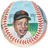 Beautiful Willie Mays Signed Ron Lewis Hand Painted Art Baseball JSA COA