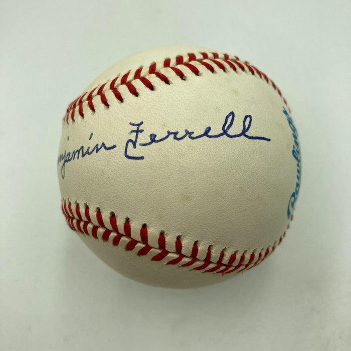 Rick Ferrell Richard Benjamin Ferrell Full Name Signed Baseball JSA COA