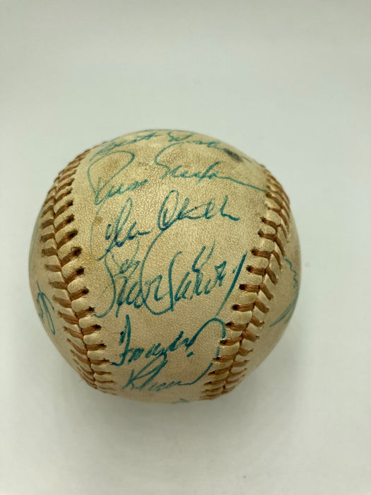1976 All Star Game Team Signed Baseball Thurman Munson Hank Aaron JSA COA