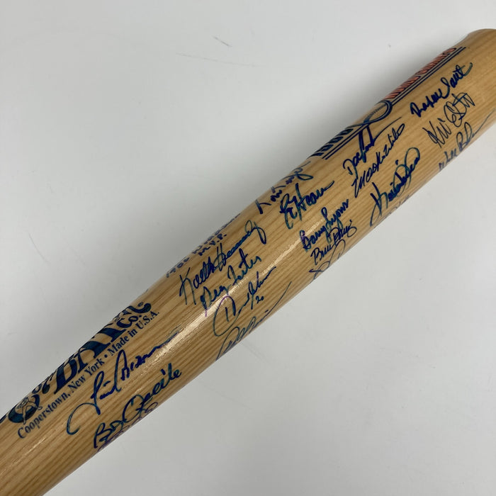 1986 New York Mets World Series Champs Team Signed Bat 39 Sigs Steiner COA