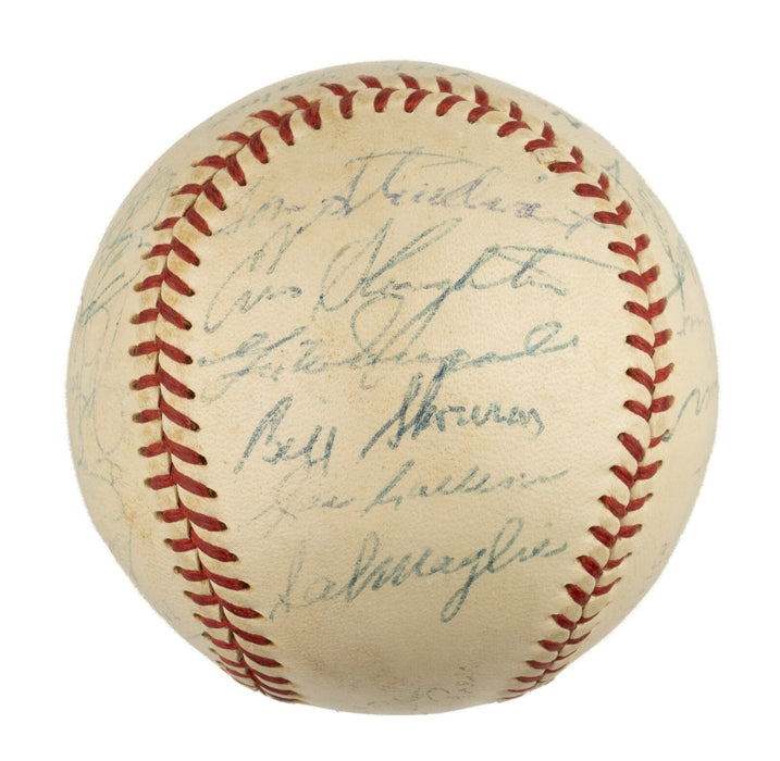 1957 New York Yankees American League Champs Team Signed AL Baseball JSA