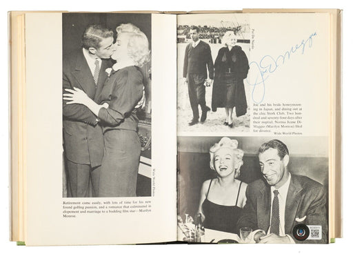 Joe DiMaggio Signed Marilyn Monroe Photo Book Beckett COA RARE