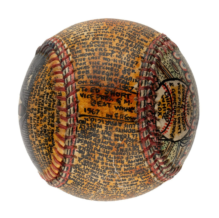 Beautiful Chicago White Sox Hand Painted George Sosnak Folk Art Signed Baseball