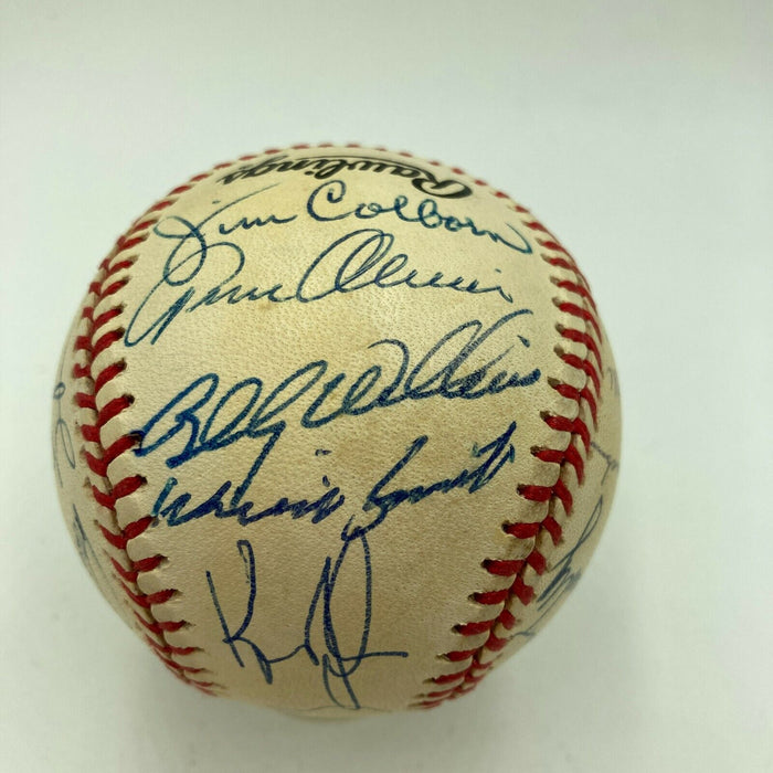 1969 Chicago Cubs Team Signed Baseball Ernie Banks Billy Williams Santo JSA COA