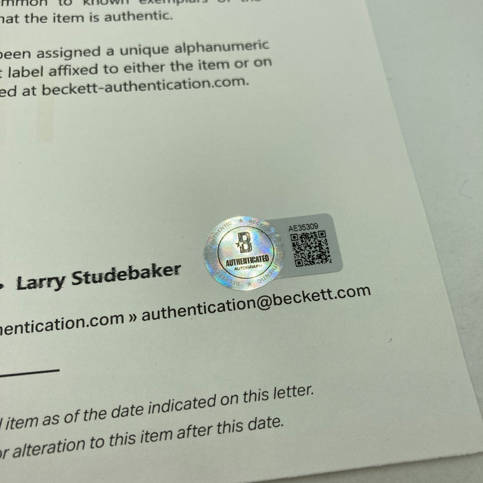 Ed Barrow Sweet Spot Hall Of Fame Signed Baseball Dec. 1953 Beckett COA RARE