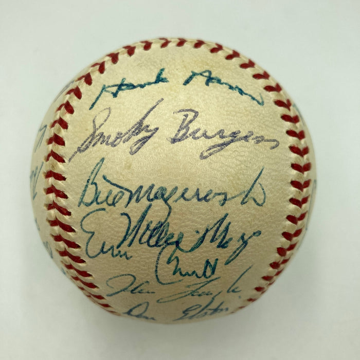 Stunning 1959 All Star Game Team Signed Baseball Hank Aaron Willie Mays JSA COA