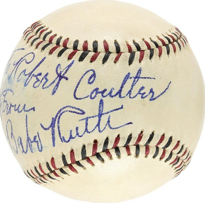 Stunning Babe Ruth Single Signed 1920's Baseball With PSA DNA COA