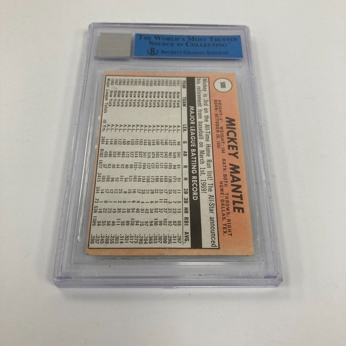 1969 Topps Mickey Mantle #500A Signed Baseball Card BGS 9 MINT