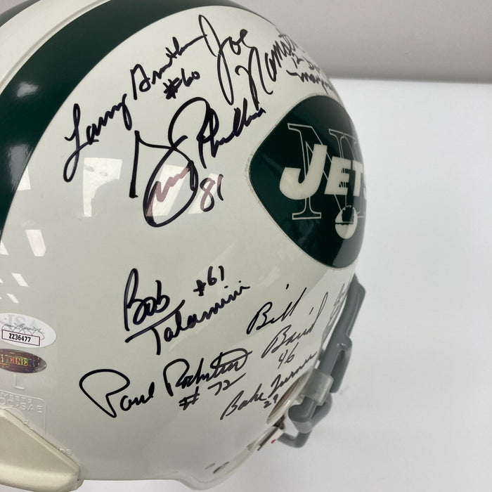 1969 New York Jets Super Bowl Champs Team Signed Authentic Game Helmet JSA COA
