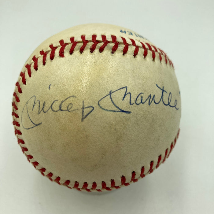 Mickey Mantle Joe Dimaggio Ted Williams Signed American League Baseball JSA COA