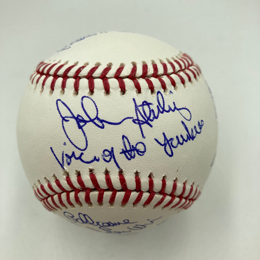 John Sterling Signed Heavily Inscribed STAT Baseball JSA COA RARE!
