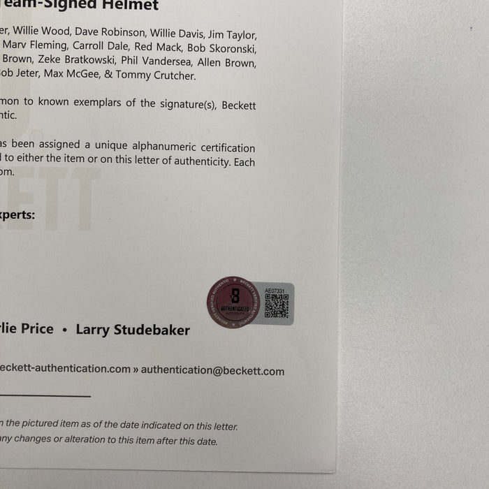 1966 Green Bay Packers Super Bowl I Champs Team Signed Helmet PSA DNA & Beckett