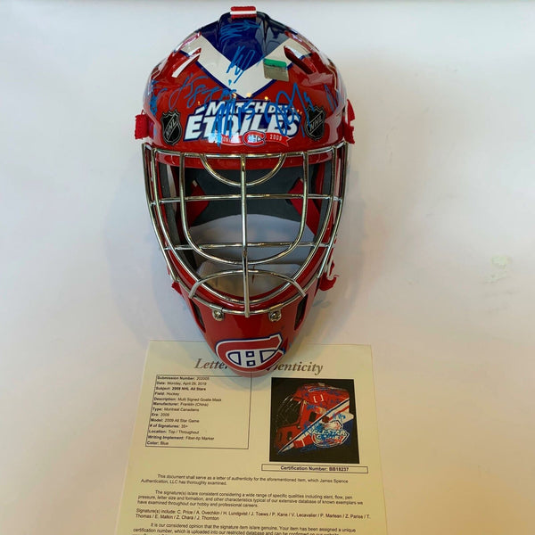 2009 All Star Game Signed Goalie Mask 36 Sigs Ovechkin Malkin Lundqvist JSA COA