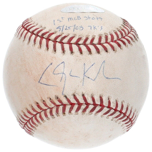 Historic Clayton Kershaw MLB Debut Signed Inscribed Game Used Baseball Steiner
