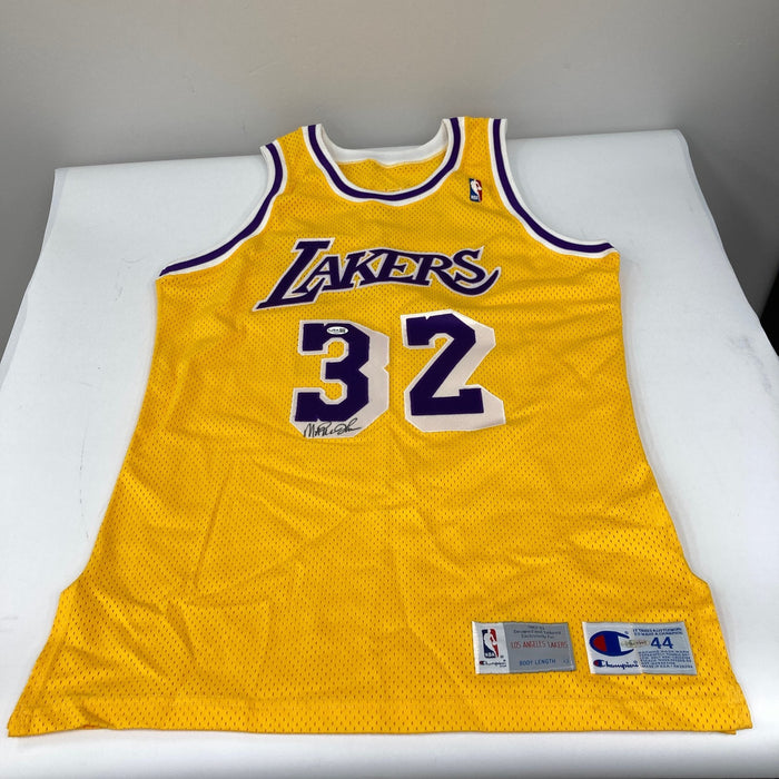 Magic Johnson Signed 1992-93 Los Angeles Lakers Pro Cut Jersey JSA COA & UDA