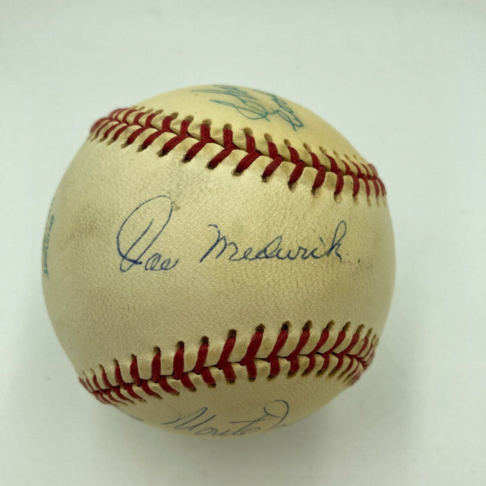 Joe Medwick Sweet Spot Hall Of Fame Multi Signed American League Baseball JSA