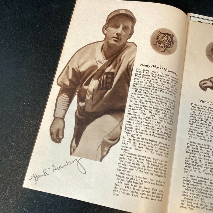 1934 Detroit Tigers AL Champs Team Signed Program Hank Greenberg JSA COA