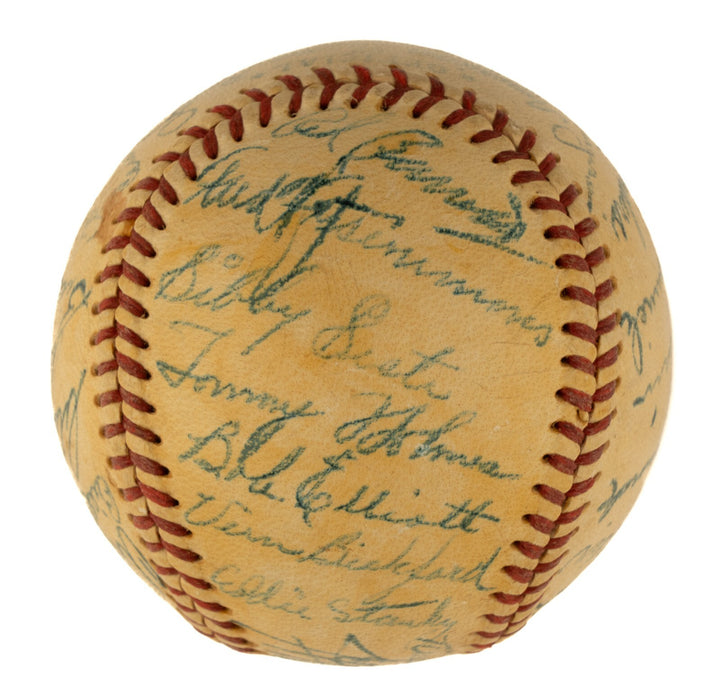 1948 Boston Braves National League Champs Team Signed Baseball JSA COA