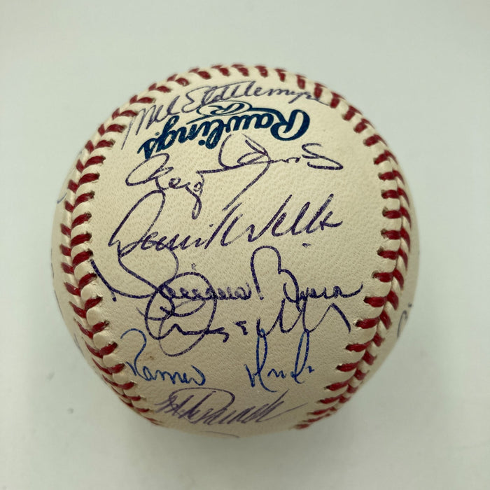 2002 New York Yankees Team Signed Baseball Derek Jeter Mariano Rivera JSA COA