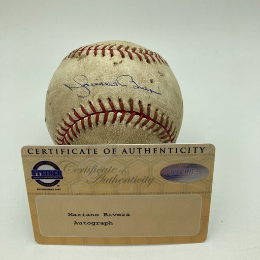Mariano Rivera 598th Save Signed Game Used Baseball Steiner COA MLB Authentic