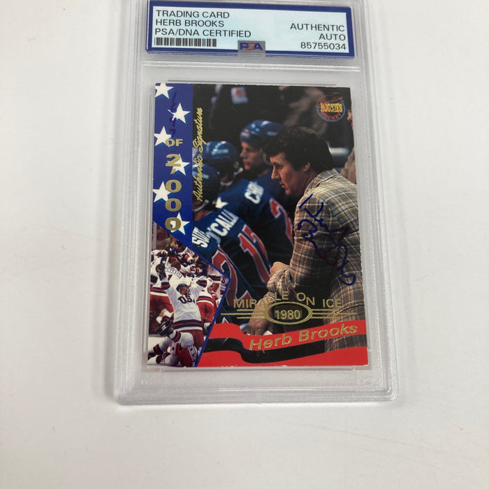Herb Brook Signed 1995 Signature Rookies Miracle on Ice Card PSA DNA 1980 USA