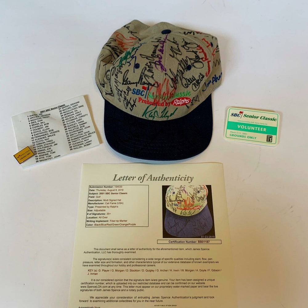 2001 PGA SBC Senior Classic Signed Golf Hat 39 Sigs Gary Player Hale Irwin JSA