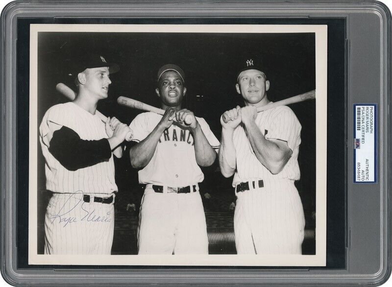 Roger Maris Signed 1961 All-Star Game 8x 10 Photo PSA DNA