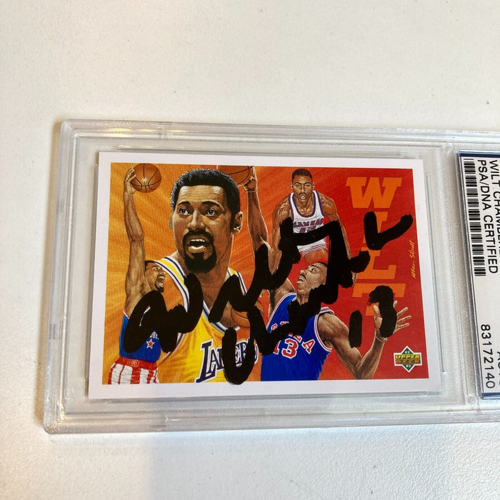 1992-93 Upper Deck Heroes Wilt Chamberlain Signed Basketball Card Auto PSA DNA