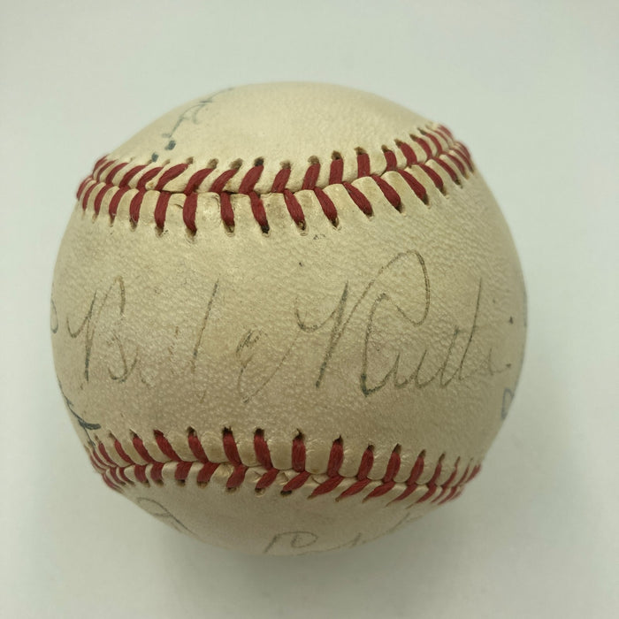 Babe Ruth & Ty Cobb Hall Of Fame Multi Signed Baseball JSA COA