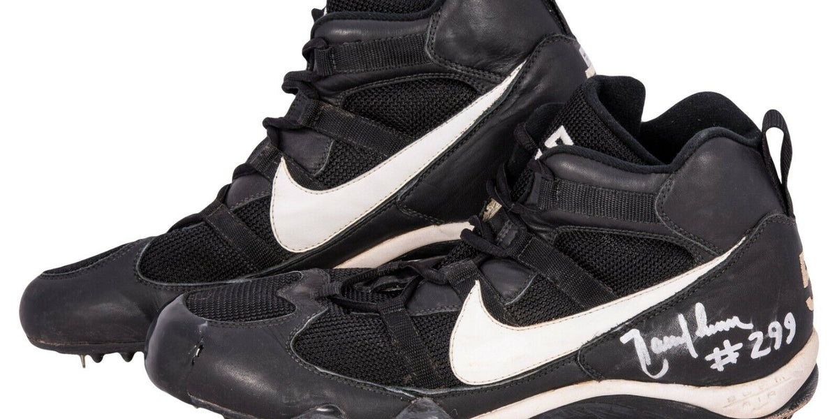 Randy Johnson 299th Win Dual Signed Game Used Cleats Shoes MLB