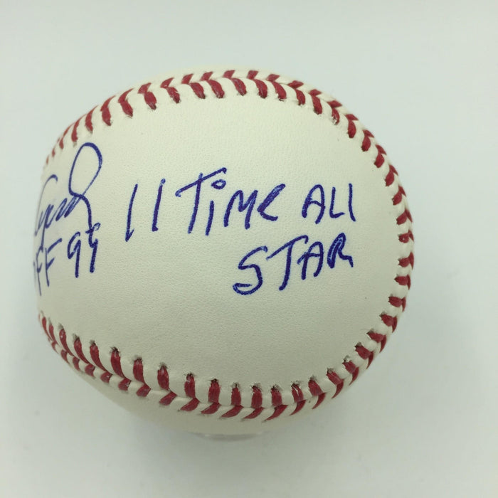 Orlando Cepeda Signed Heavily Inscribed Stat Baseball Hall Of Fame Logo JSA COA
