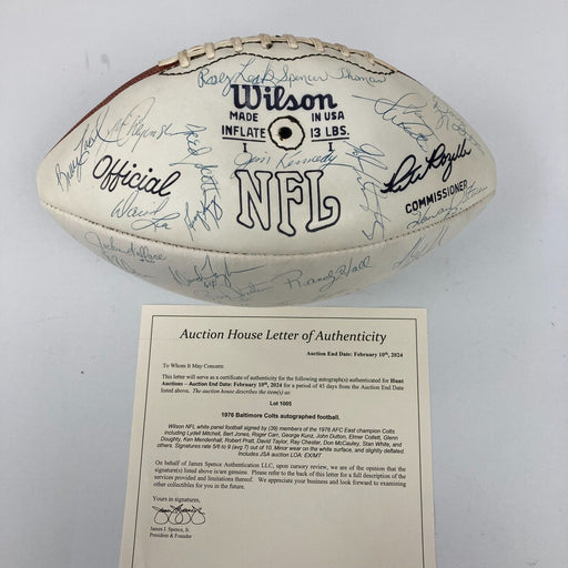 1976 Baltimore Colts Team Signed Wilson NFL Football JSA COA