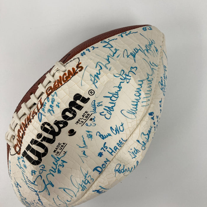 1986 Cincinnati Bengals Team Signed Wilson NFL Football